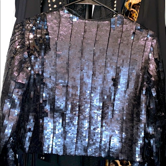 Matt & Shiny sequin formal cropped cardigan top - Picture 4 of 8